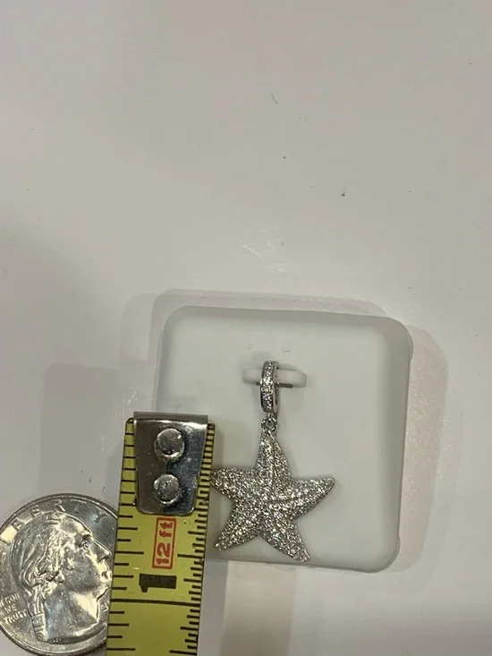 Sterling Silver .925 & Moissanite 1.50 CTW Starfish Pendant - Picture 10 of 10